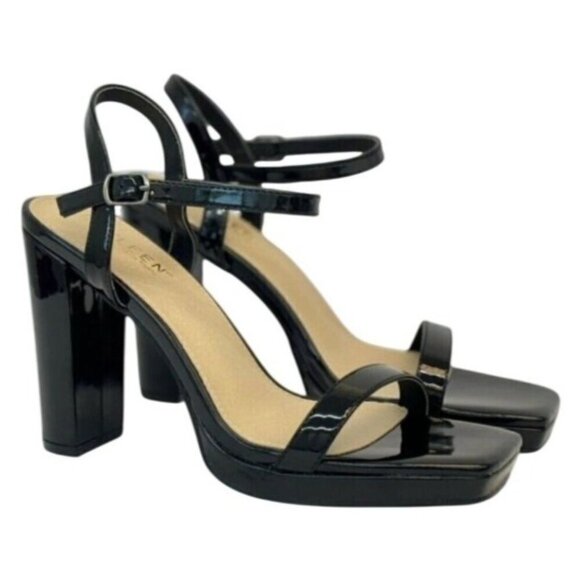 KAYLEEN / Nahlah-7 / Black Patent / Leather/  High Block Heel / Sandals - Picture 2 of 8